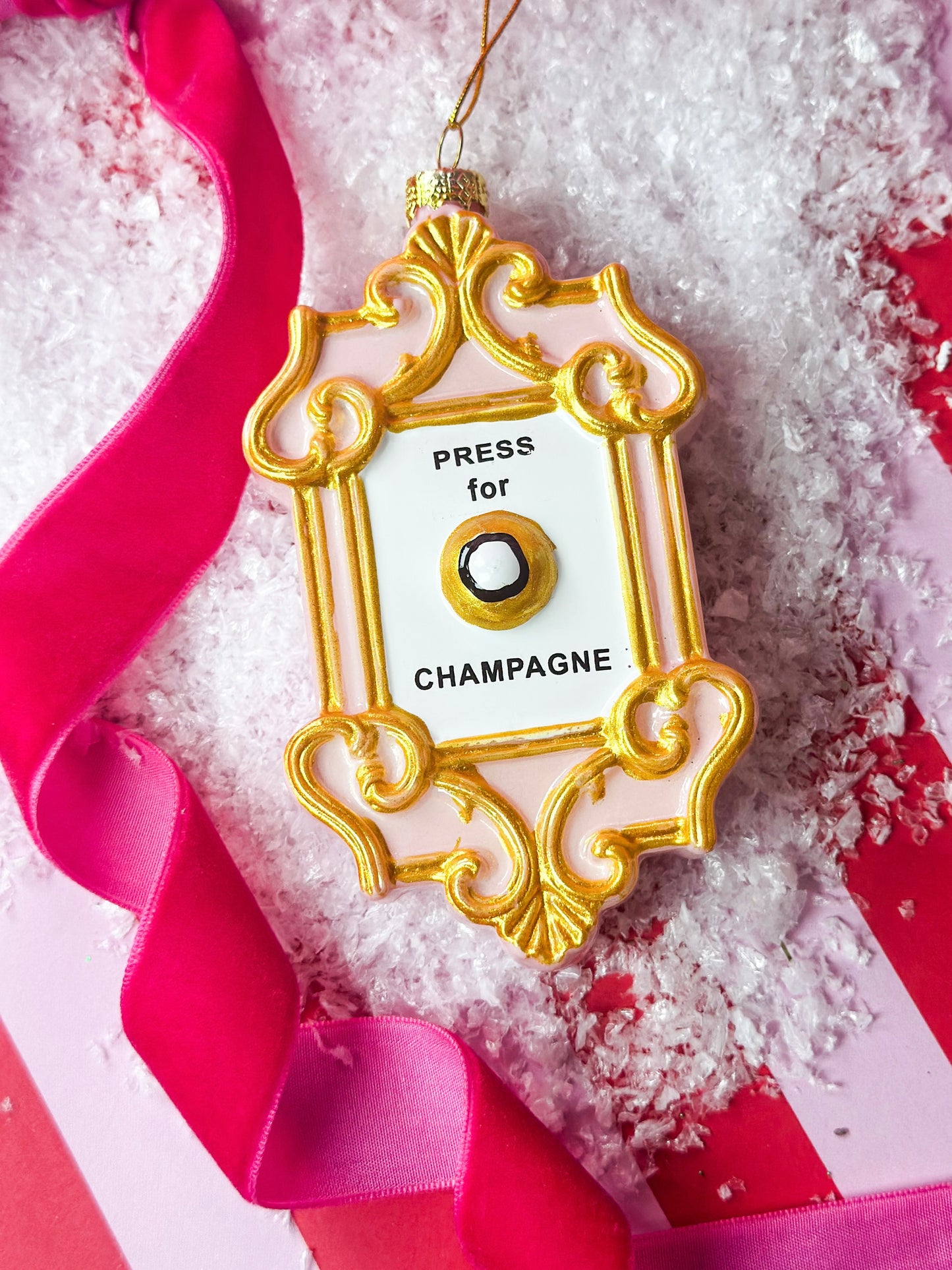 Champagne Button Ornament