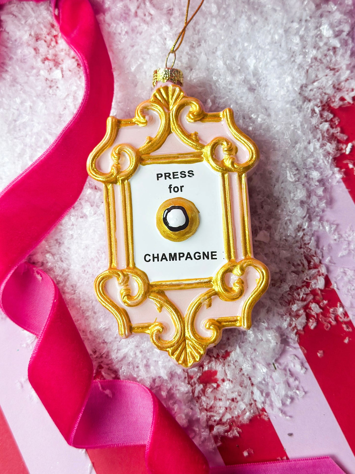 Champagne Button Ornament