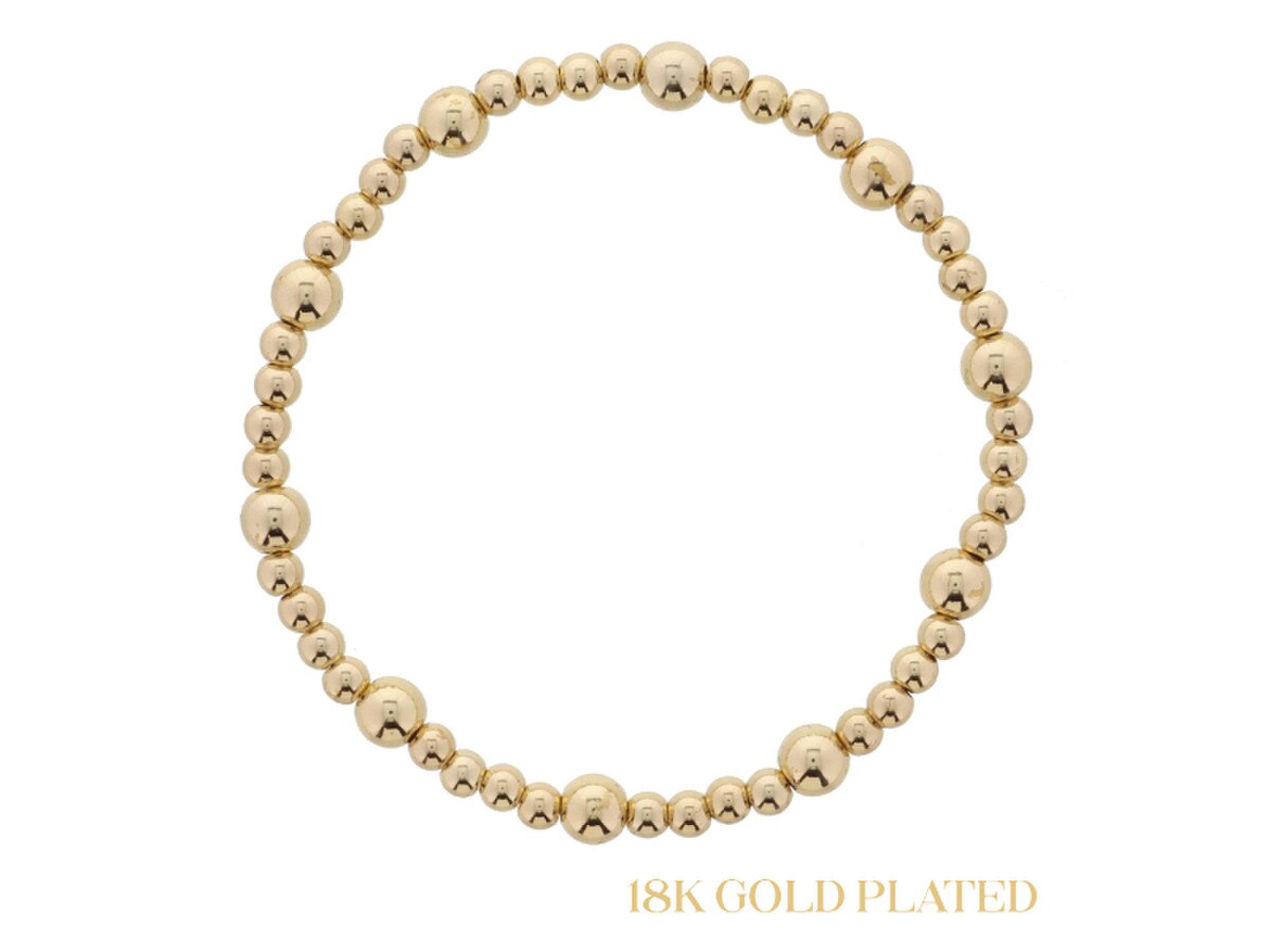 18K Plated Large Stretch Bracelet