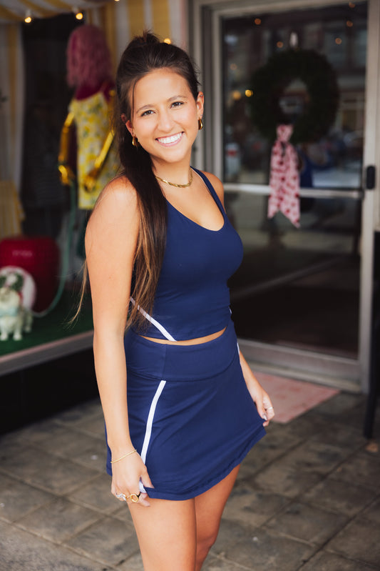 Navy Butter Skort Set