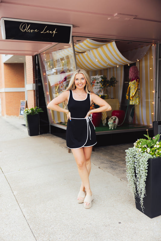 Black Scuba Wrap Romper