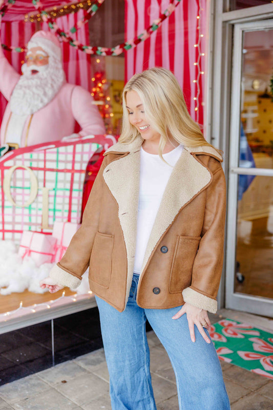 Faux Suede Fleece Jacket