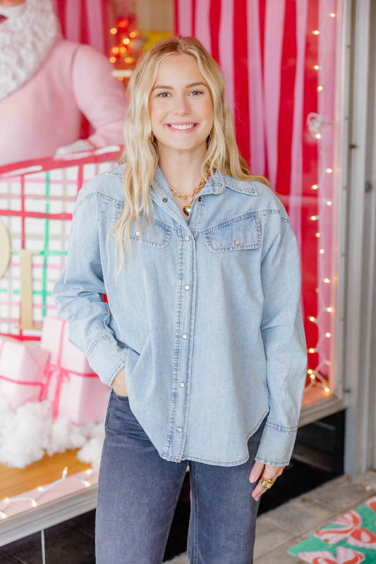 Light Denim Washed Shirt