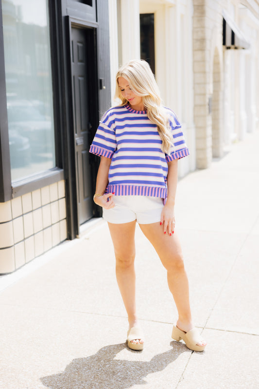 Indigo Striped Top