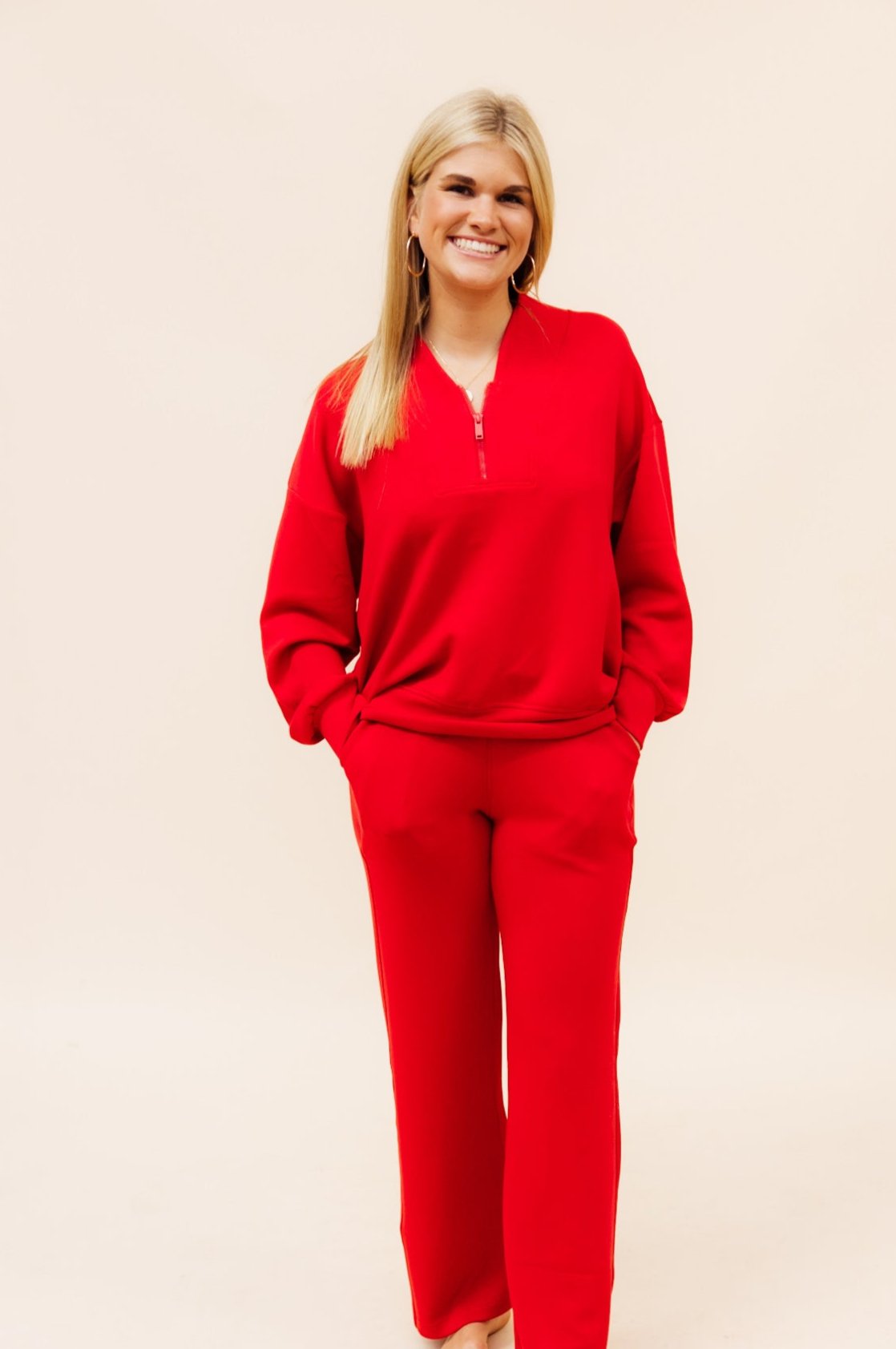 Red Luxe Pant Set