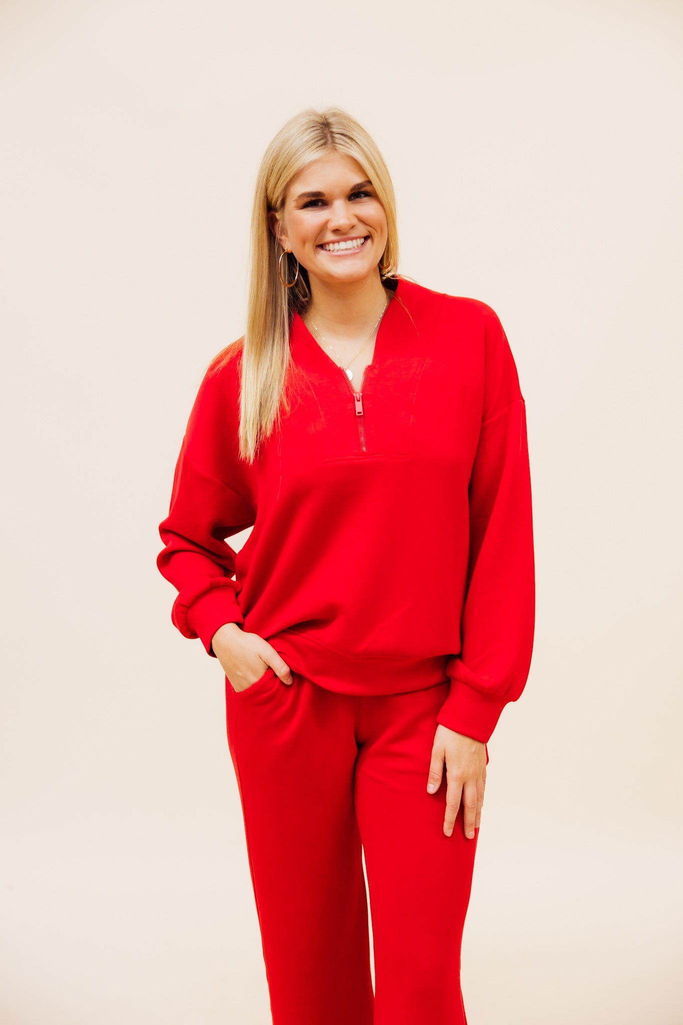 Red Luxe Pant Set