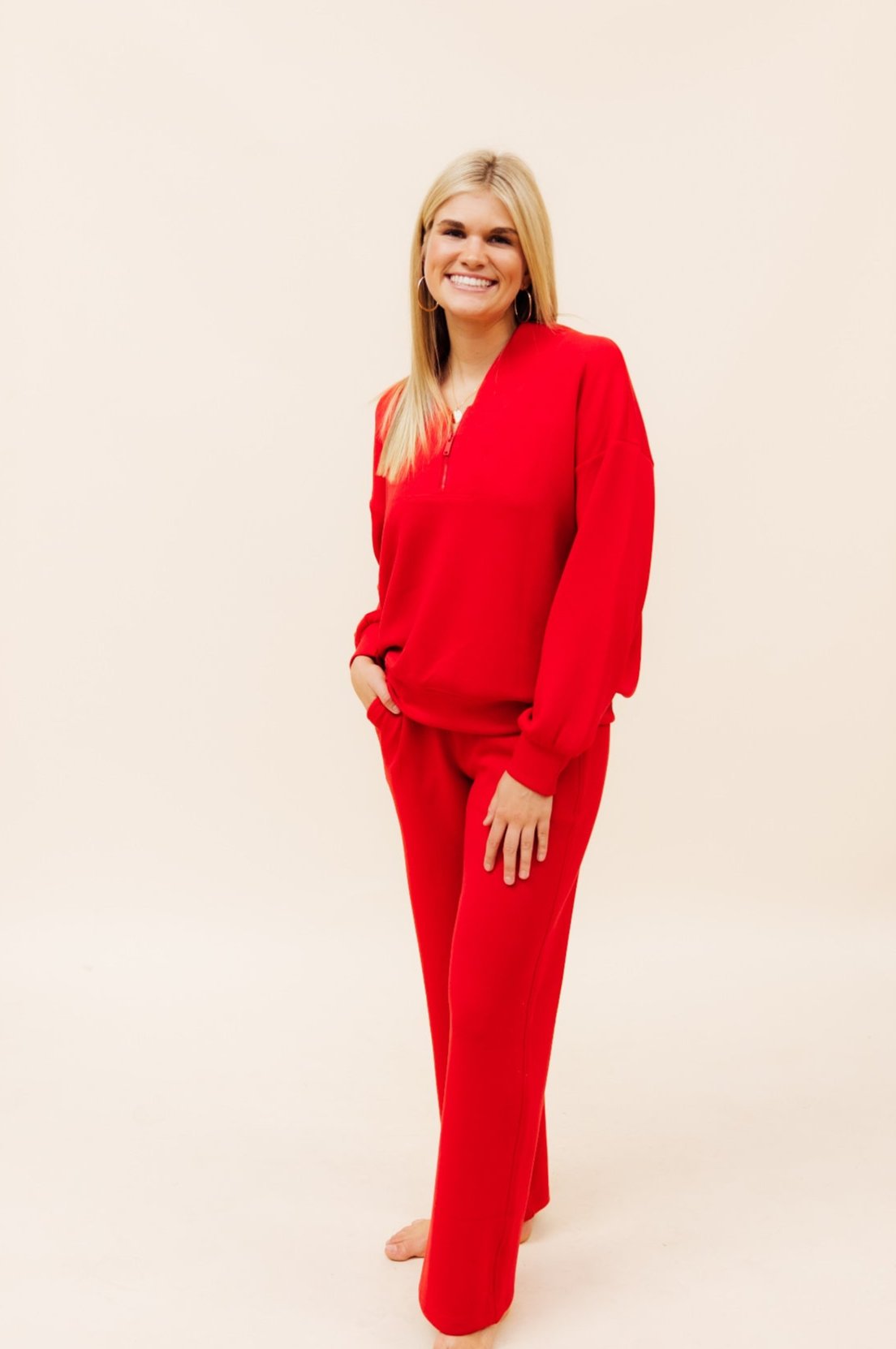 Red Luxe Pant Set