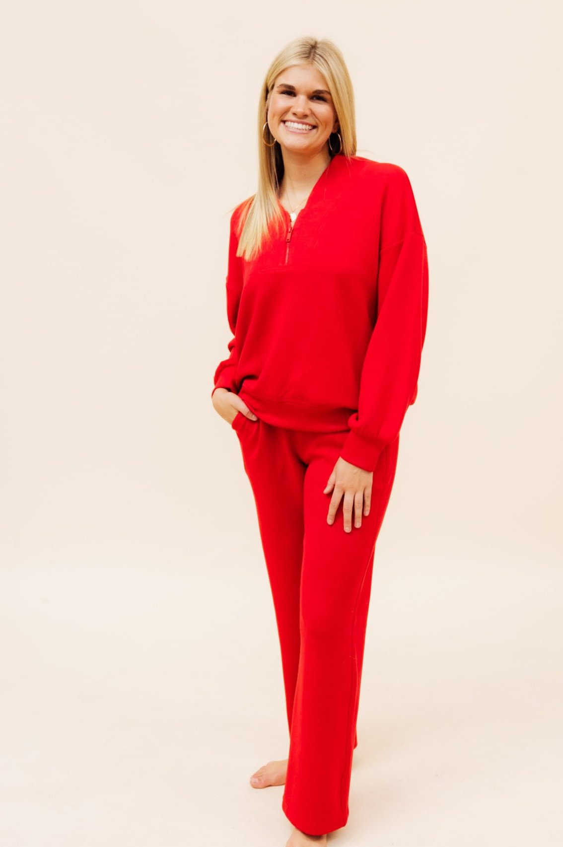 Red Luxe Pant Set