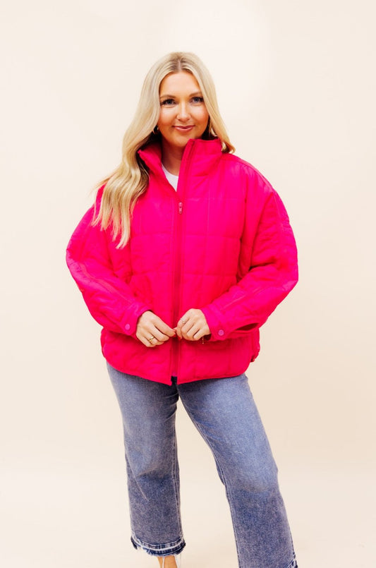 Fuchsia Quilted Puff Jacket