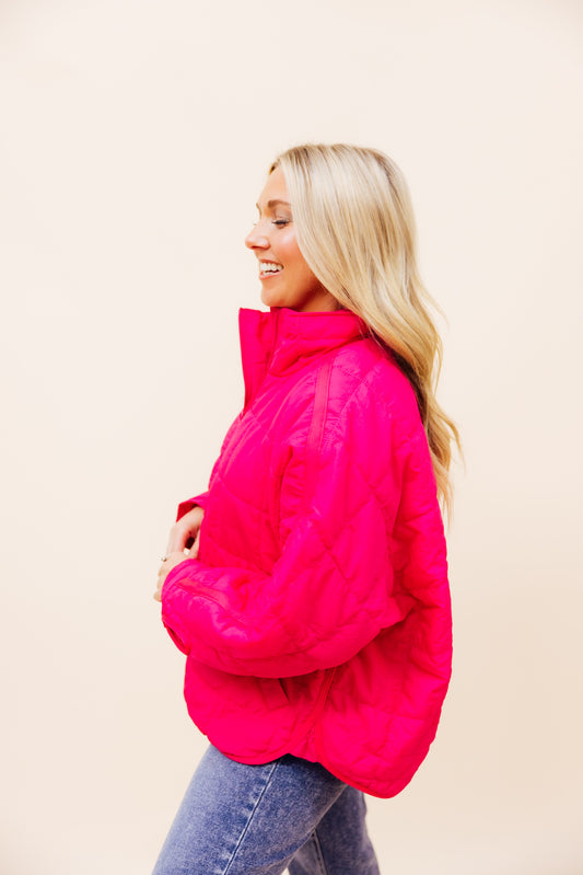 Fuchsia Quilted Puff Jacket