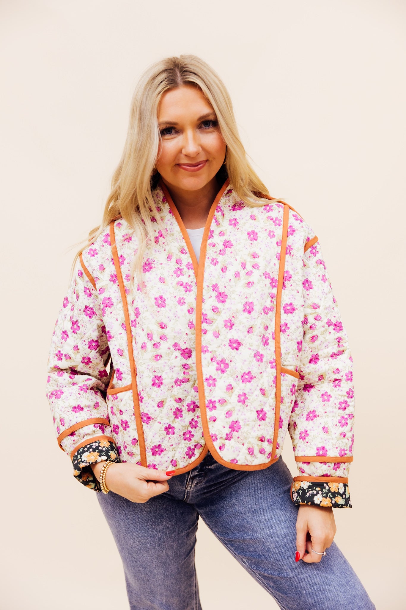 Floral Reversible Quilted Jacket