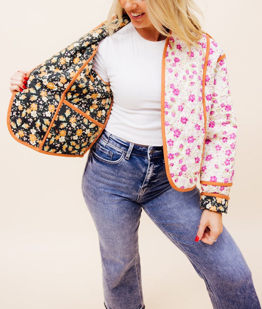 Floral Reversible Quilted Jacket