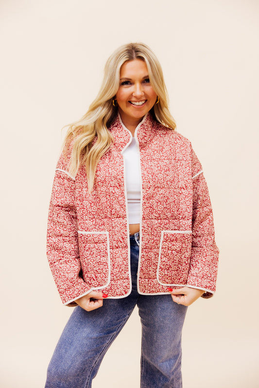 Burgundy Quilted Jacket