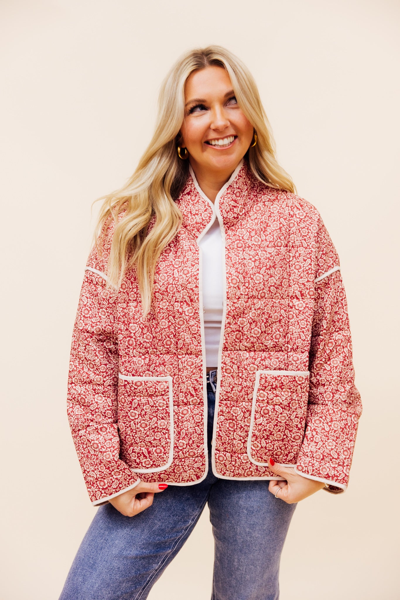 Burgundy Quilted Jacket