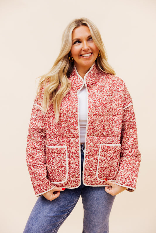 Burgundy Quilted Jacket