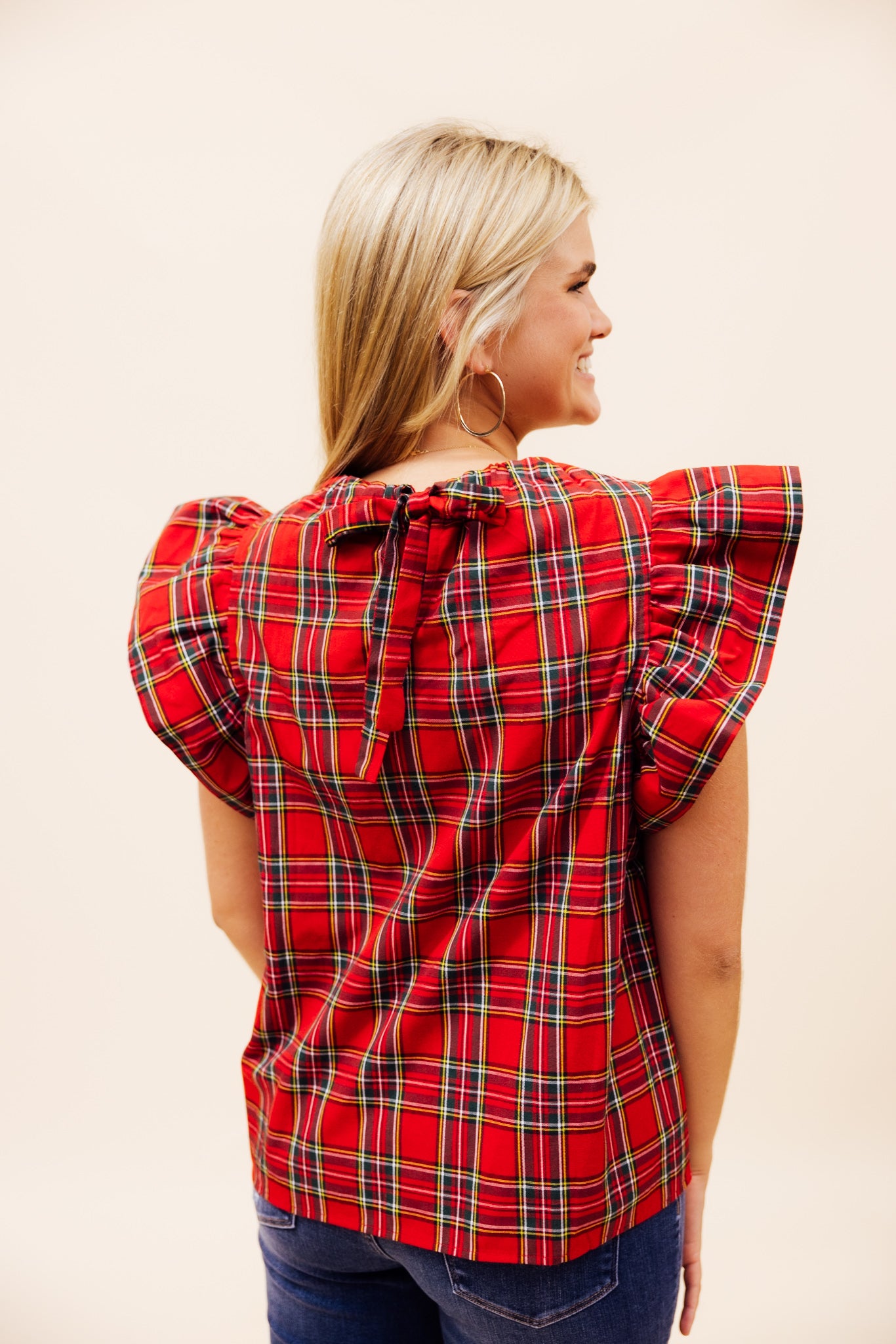 Tartan Tie Blouse