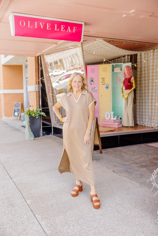 Stitch Jersey Knit Midi Dress