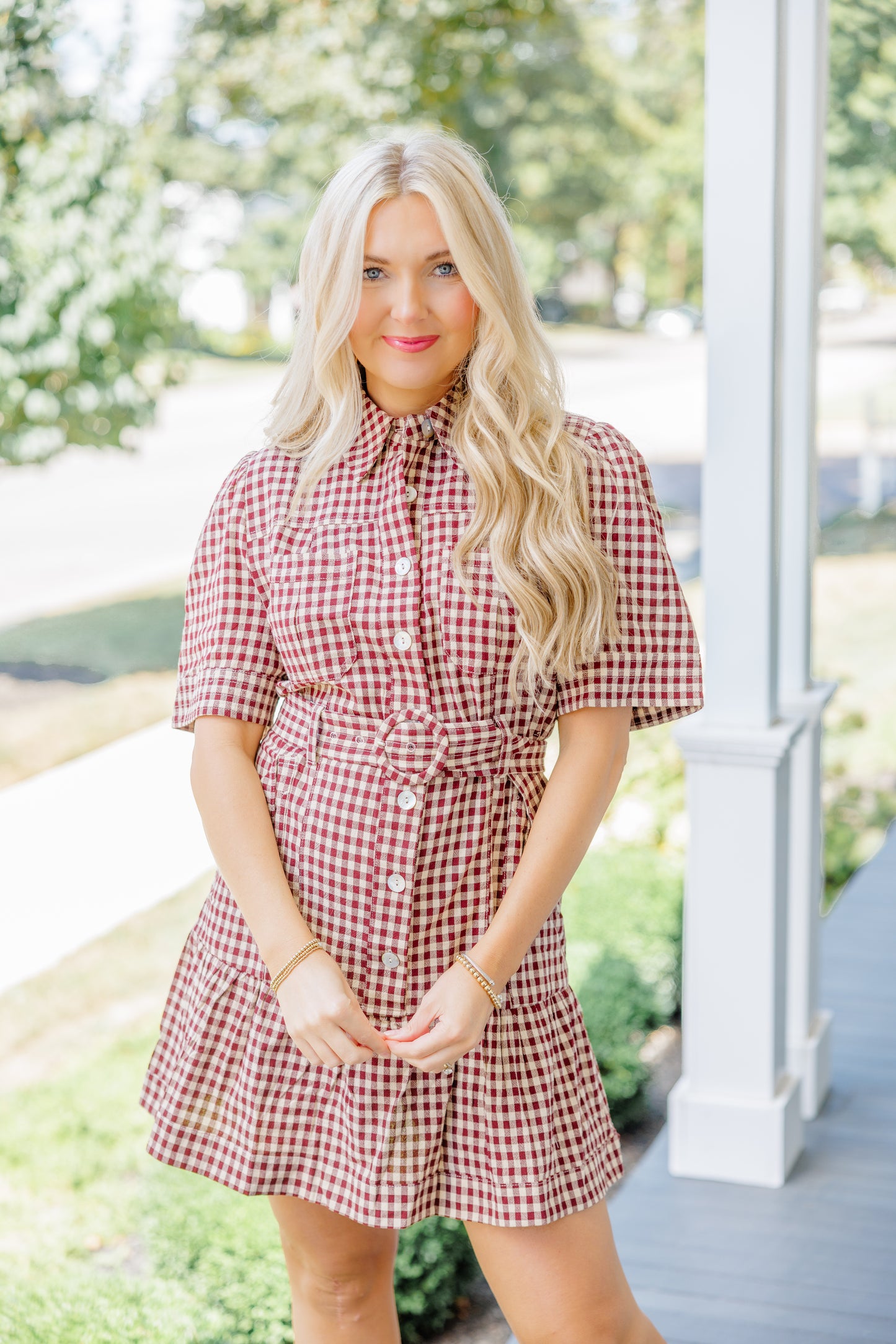 Erika Checkered Belted Dress