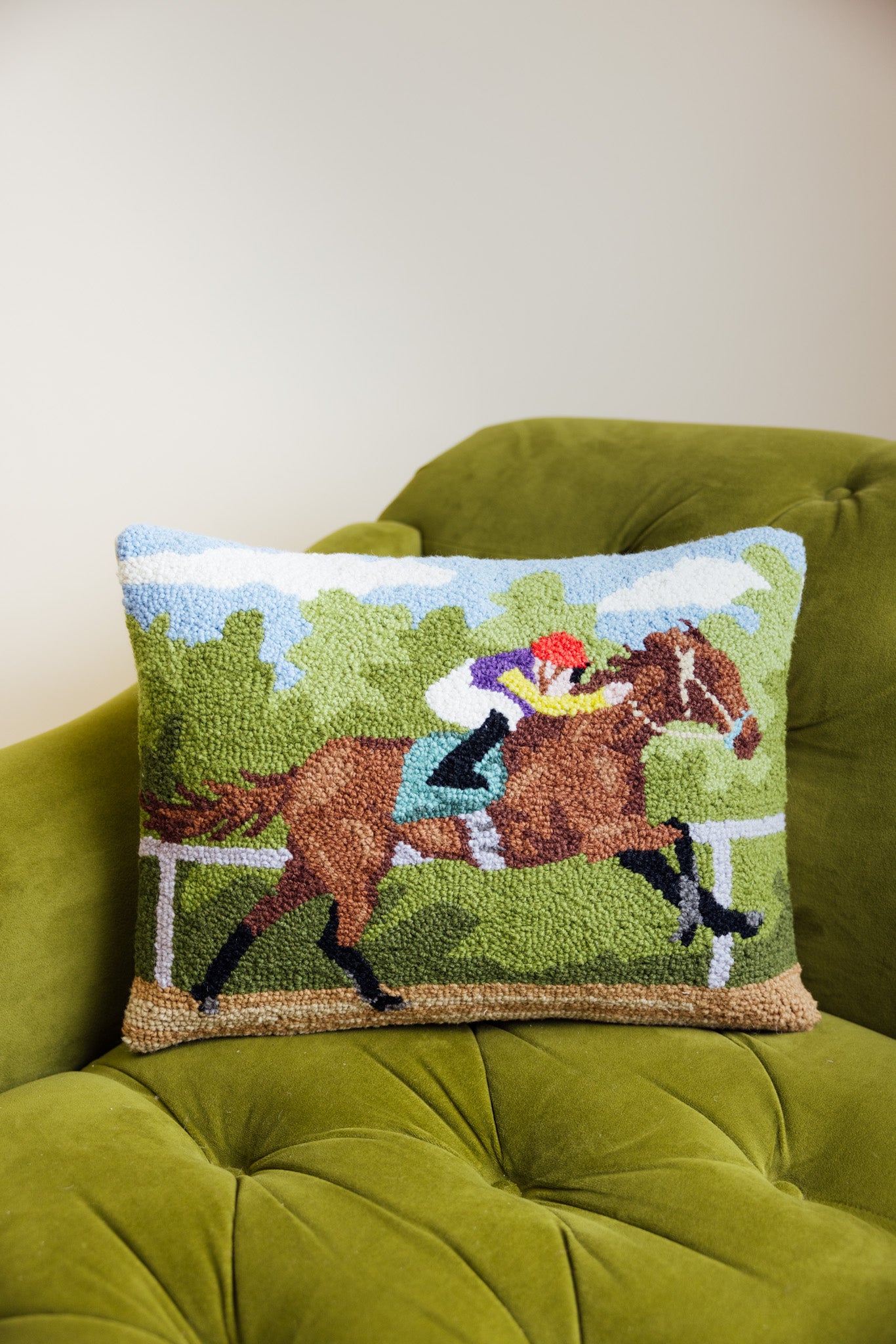 Racing Horse Hook Pillow