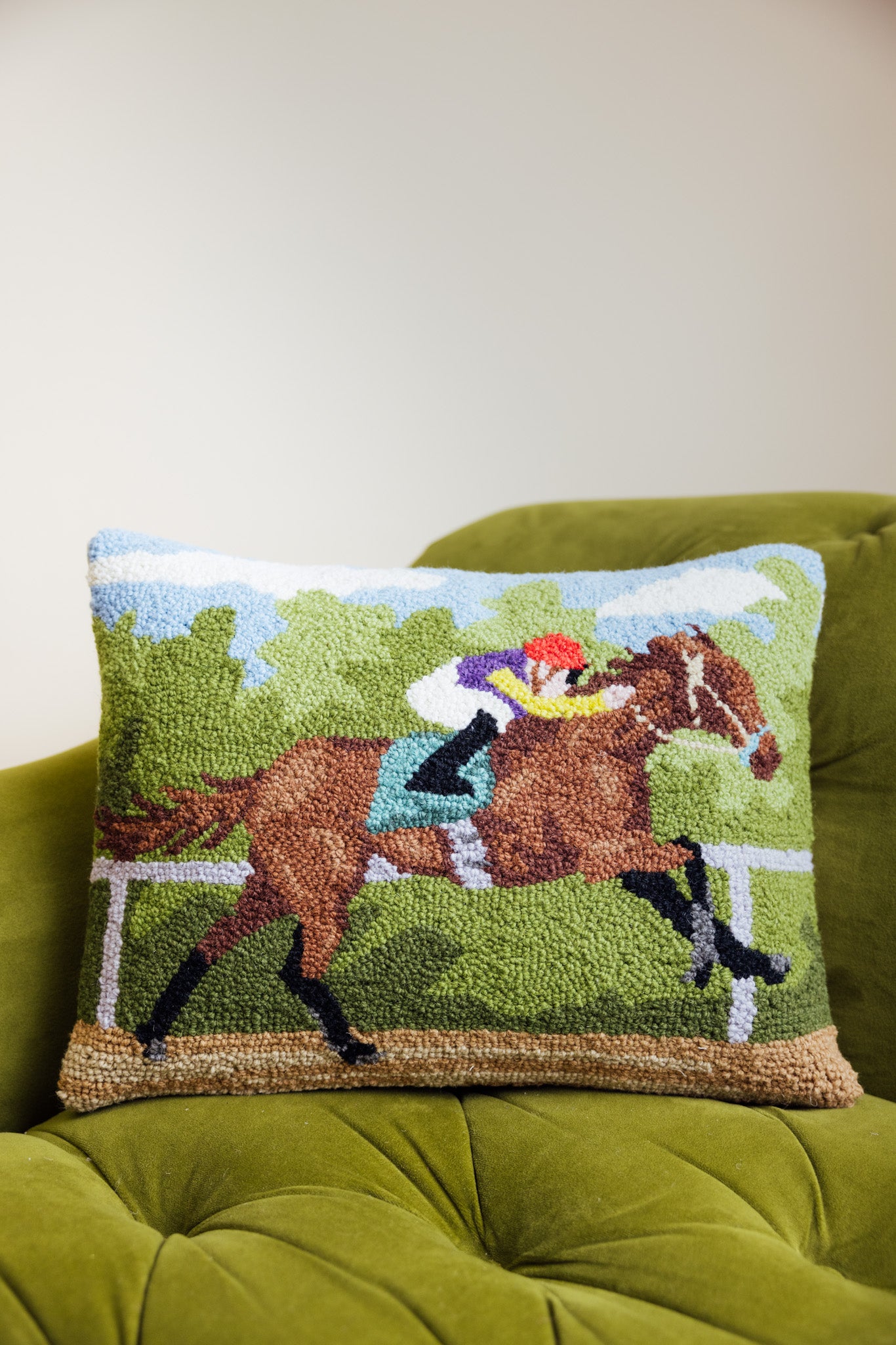 Racing Horse Hook Pillow