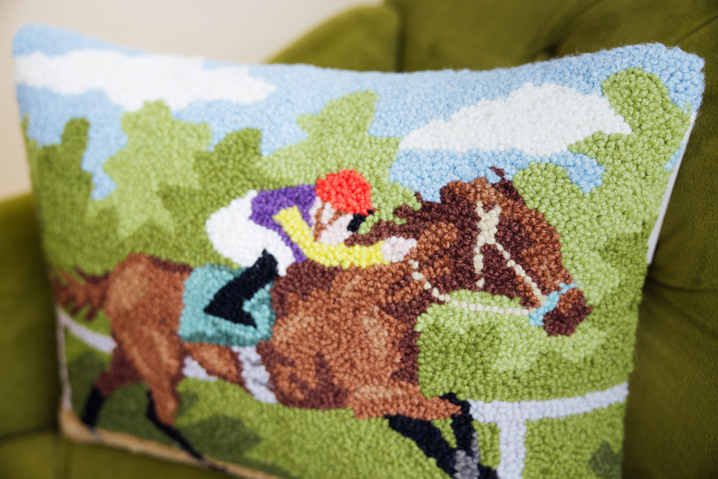 Racing Horse Hook Pillow