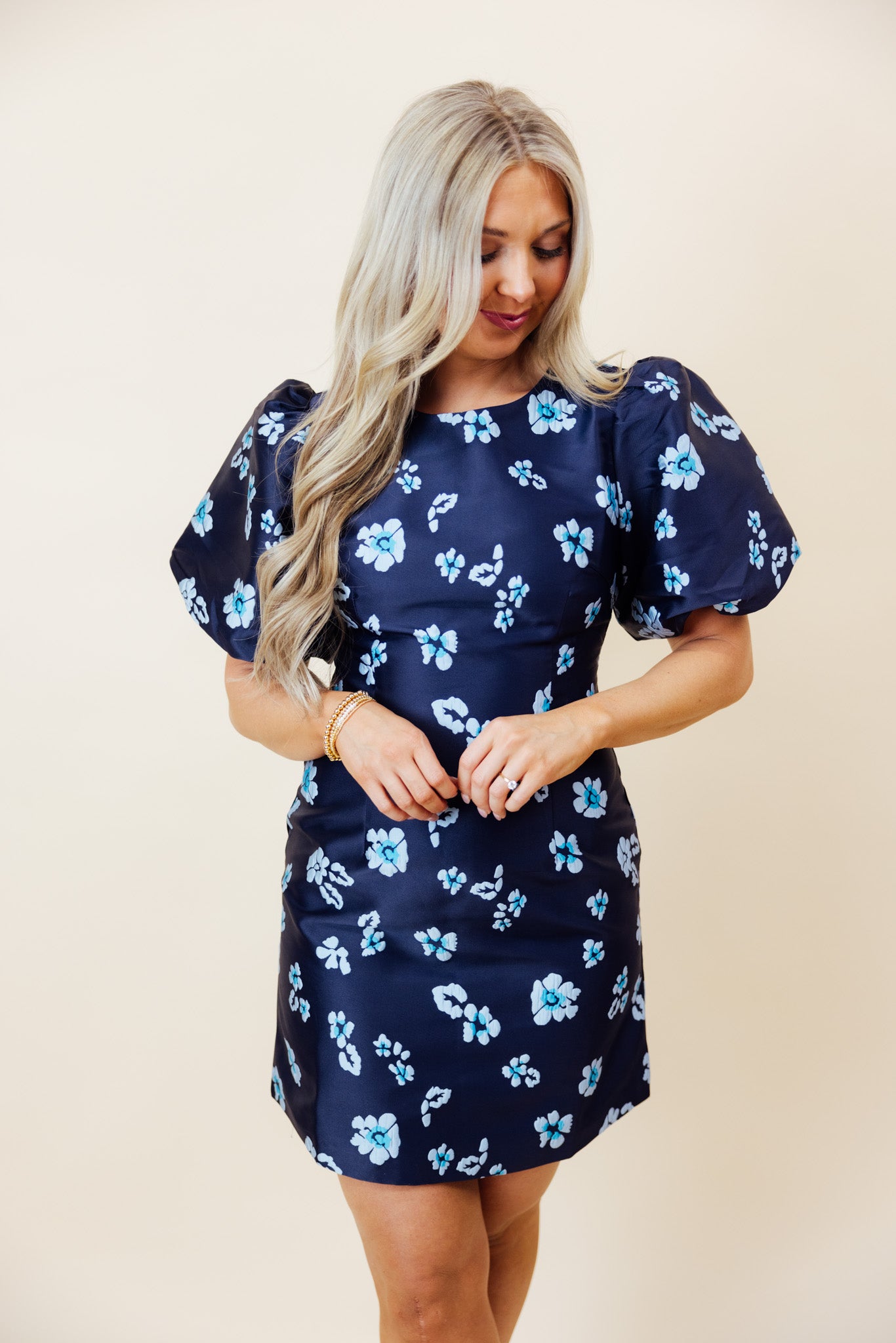 Elissa Navy Floral Dress