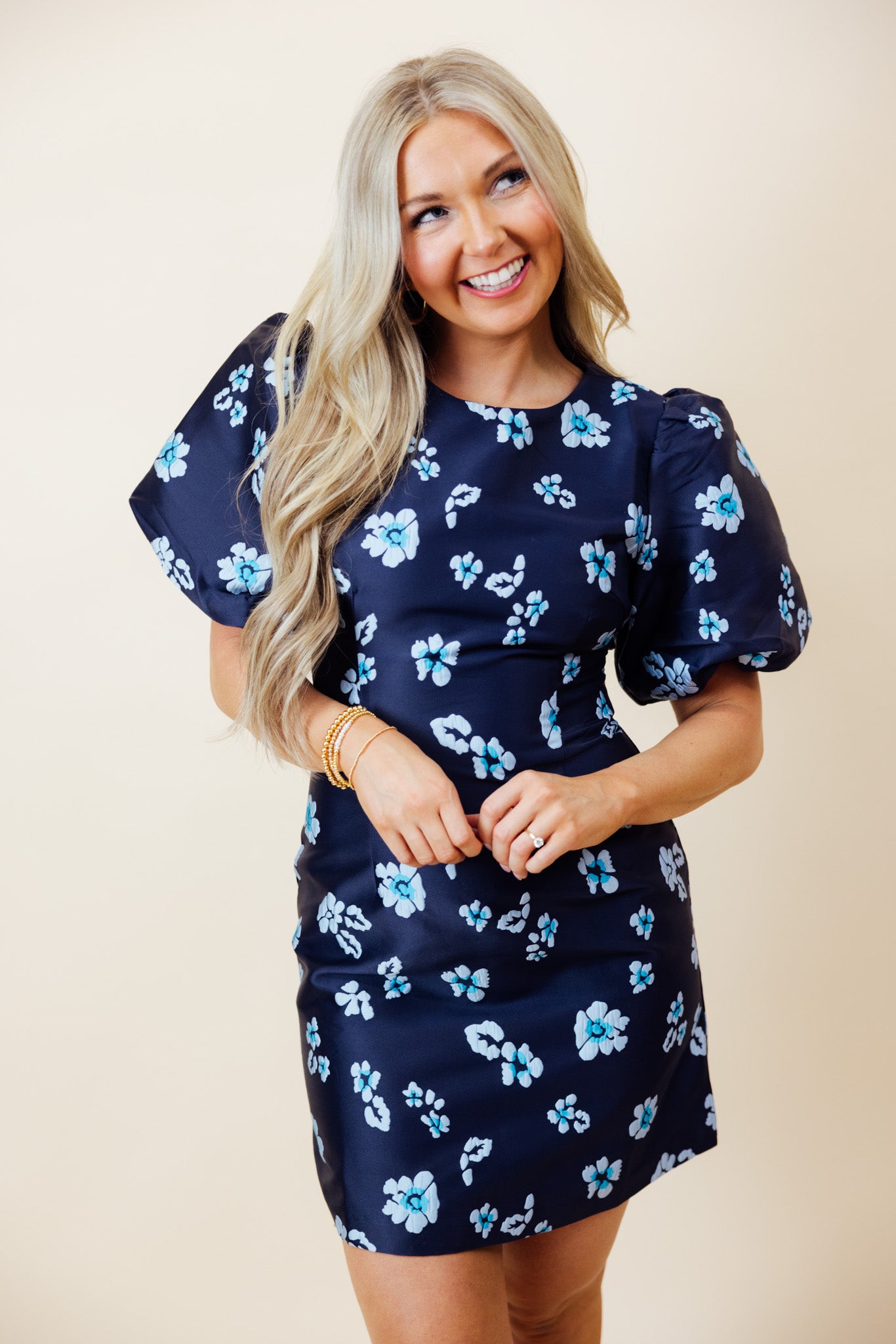 Elissa Navy Floral Dress