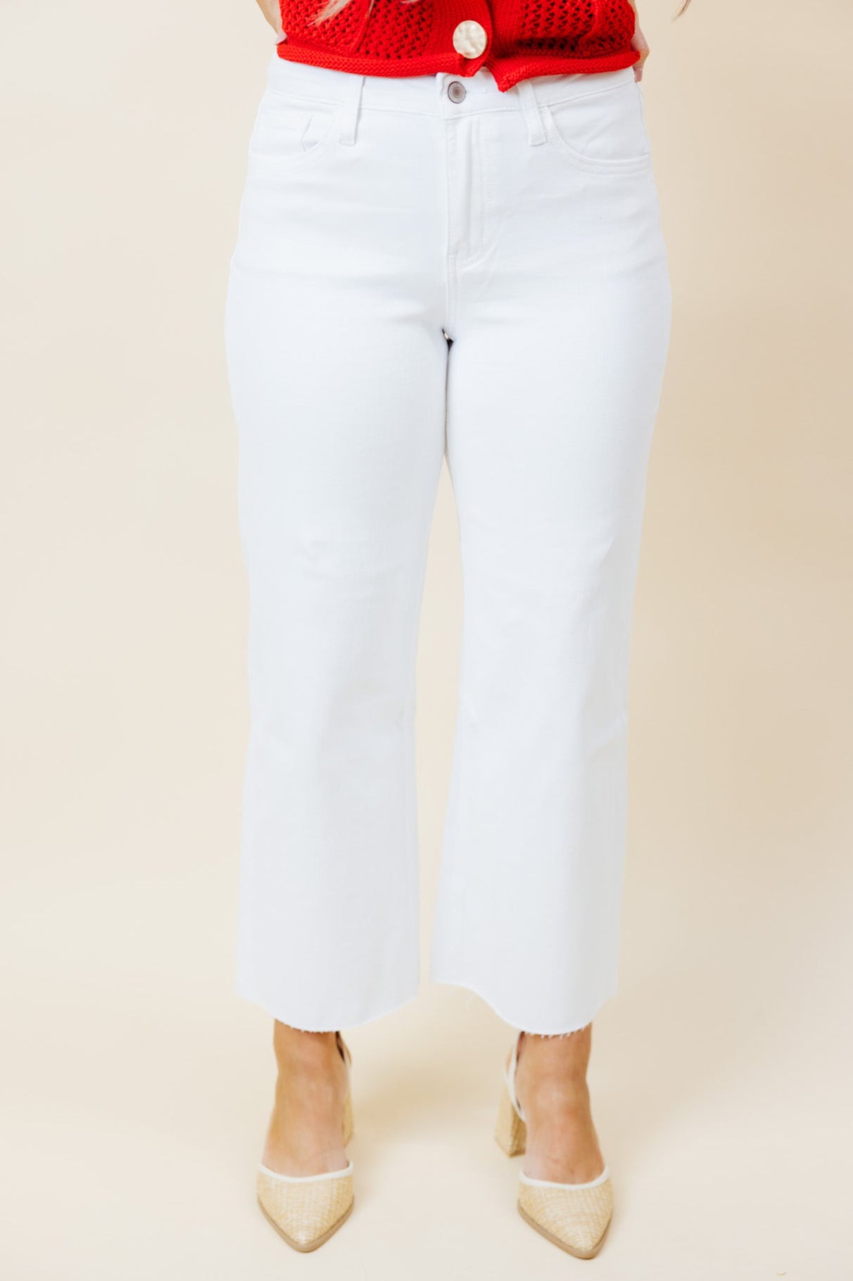 White Optic Wide Leg Jean