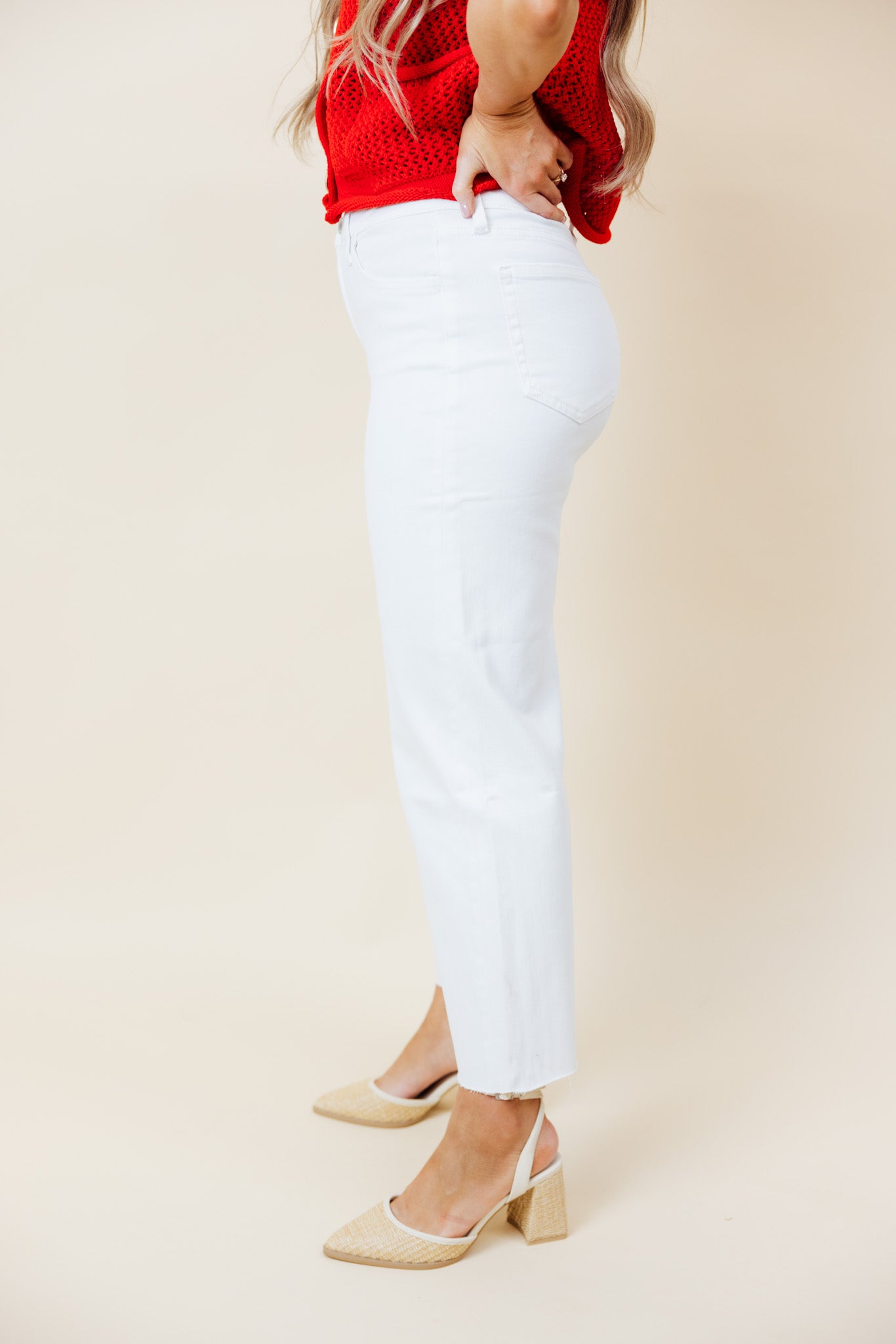 White Optic Wide Leg Jean