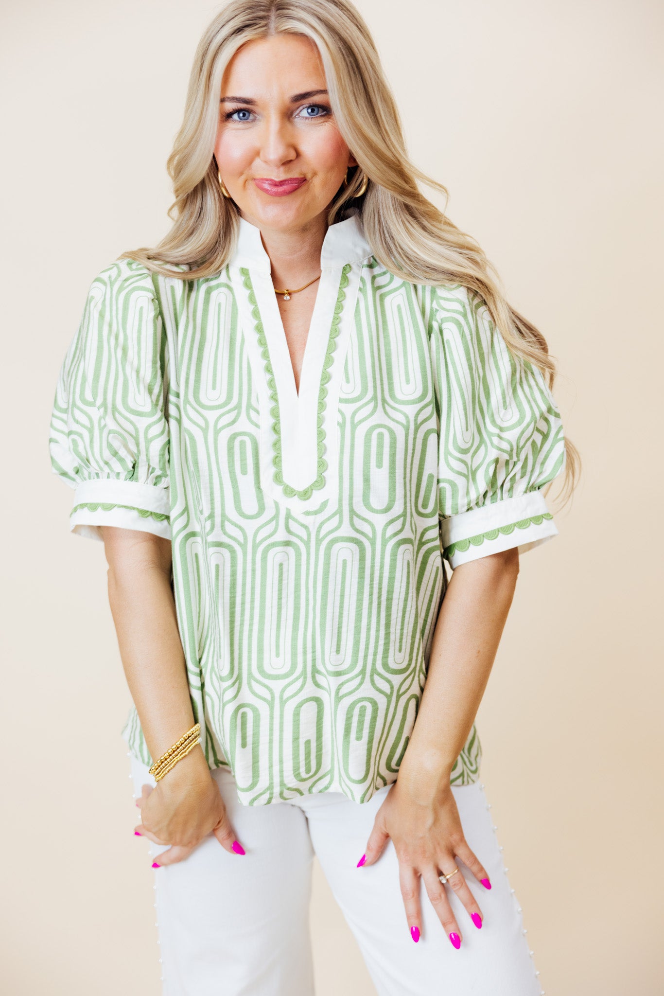 Green Abstract Top