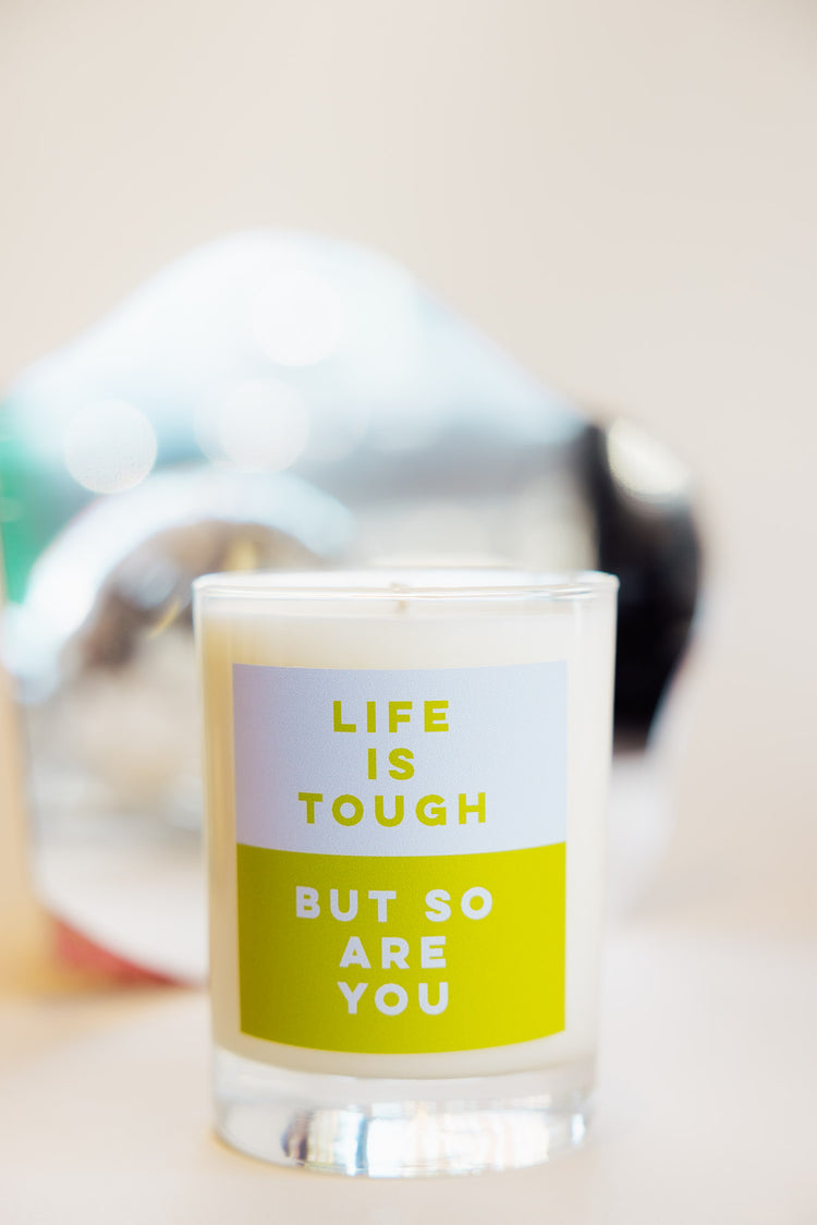 Life Is Tough Rocks Glass Candle