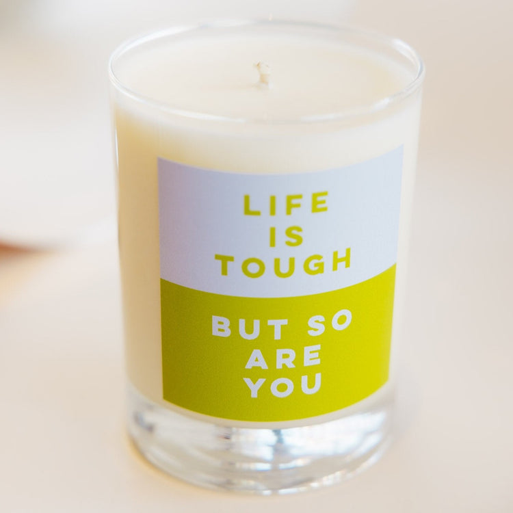 Life Is Tough Rocks Glass Candle