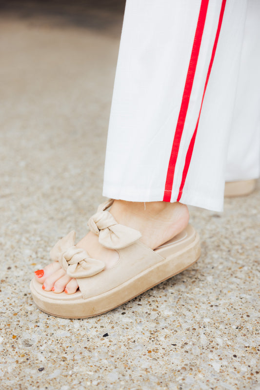 Kiki Beige Suede Platform Flat