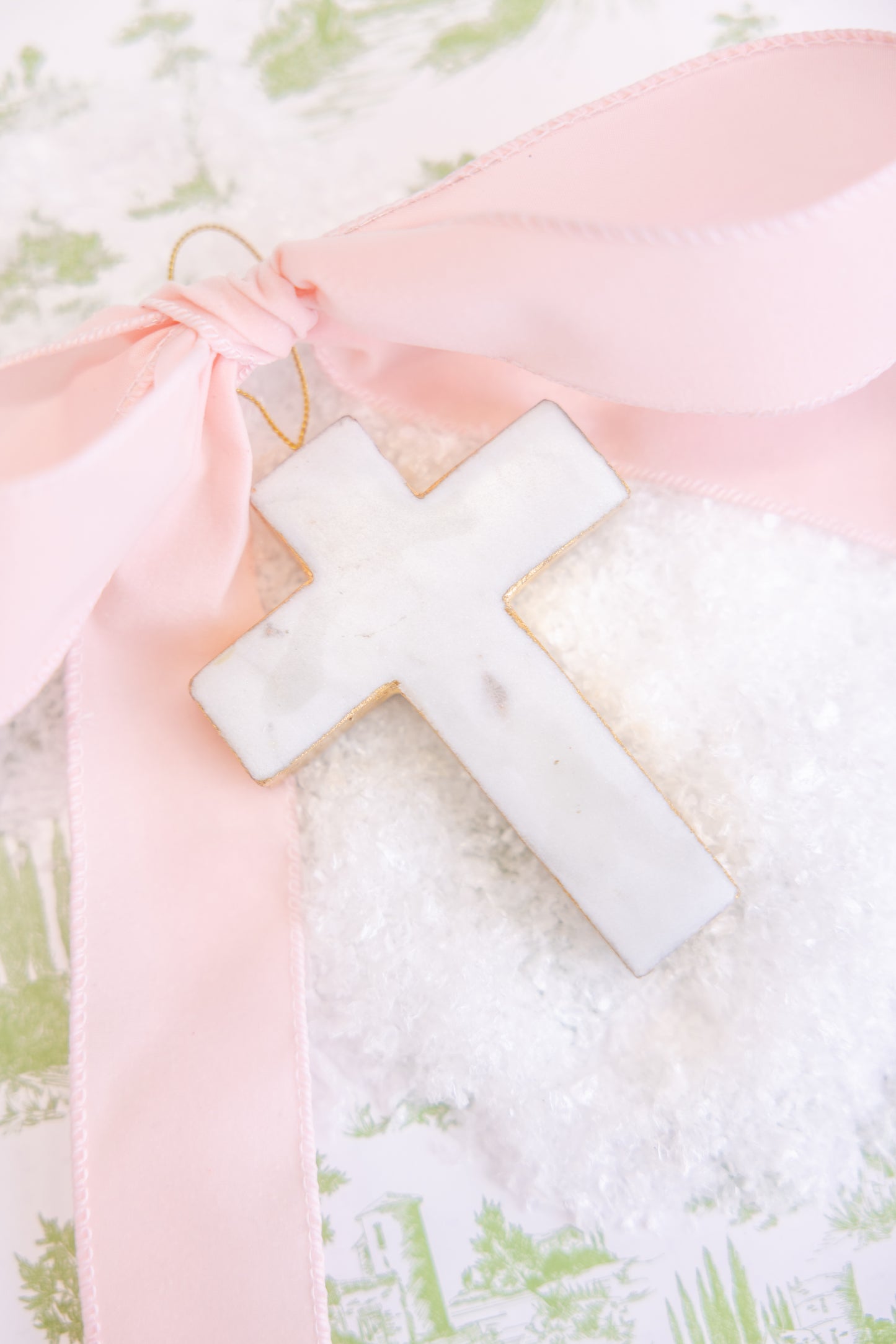 Cross Marble Ornament