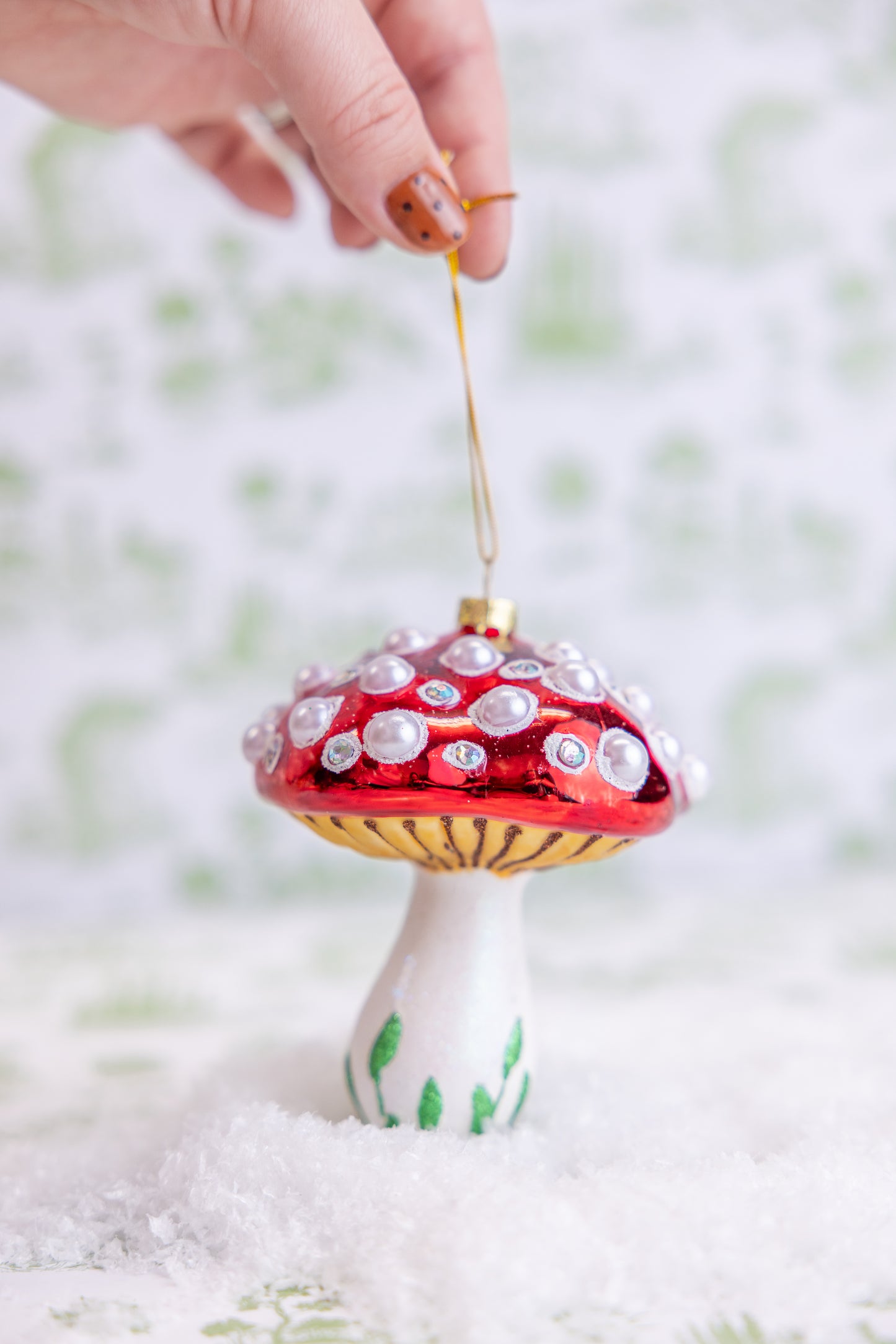 Red Pearl Mushroom Ornament