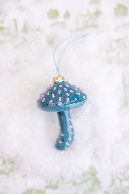 Frosted Mushroom Ornament
