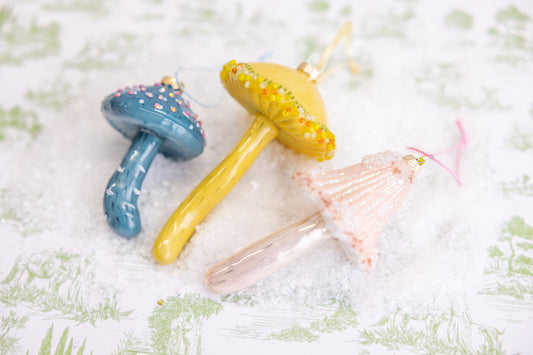Frosted Mushroom Ornament