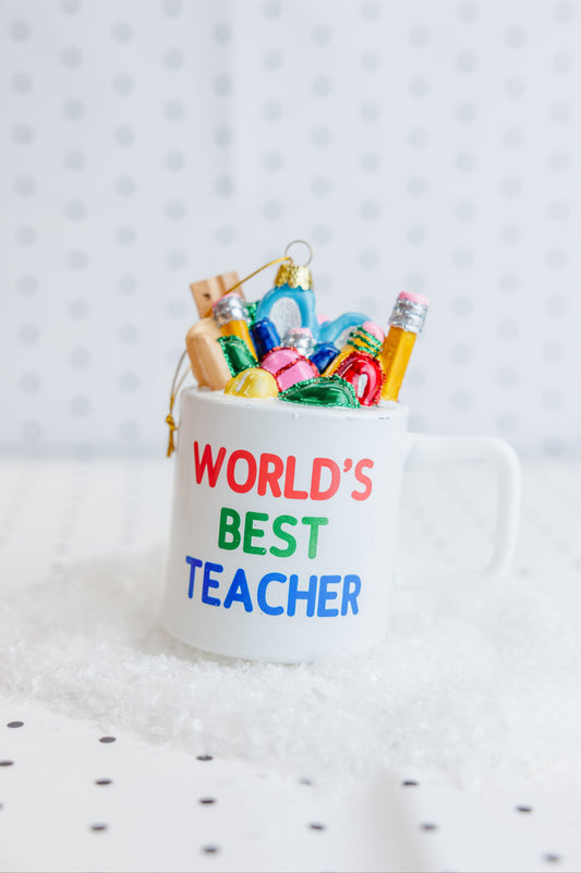 World's Best Teacher Mug Ornament