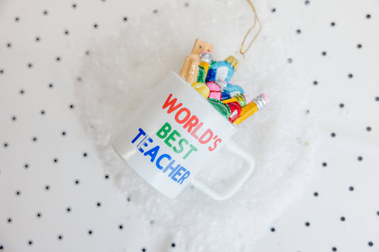 World's Best Teacher Mug Ornament