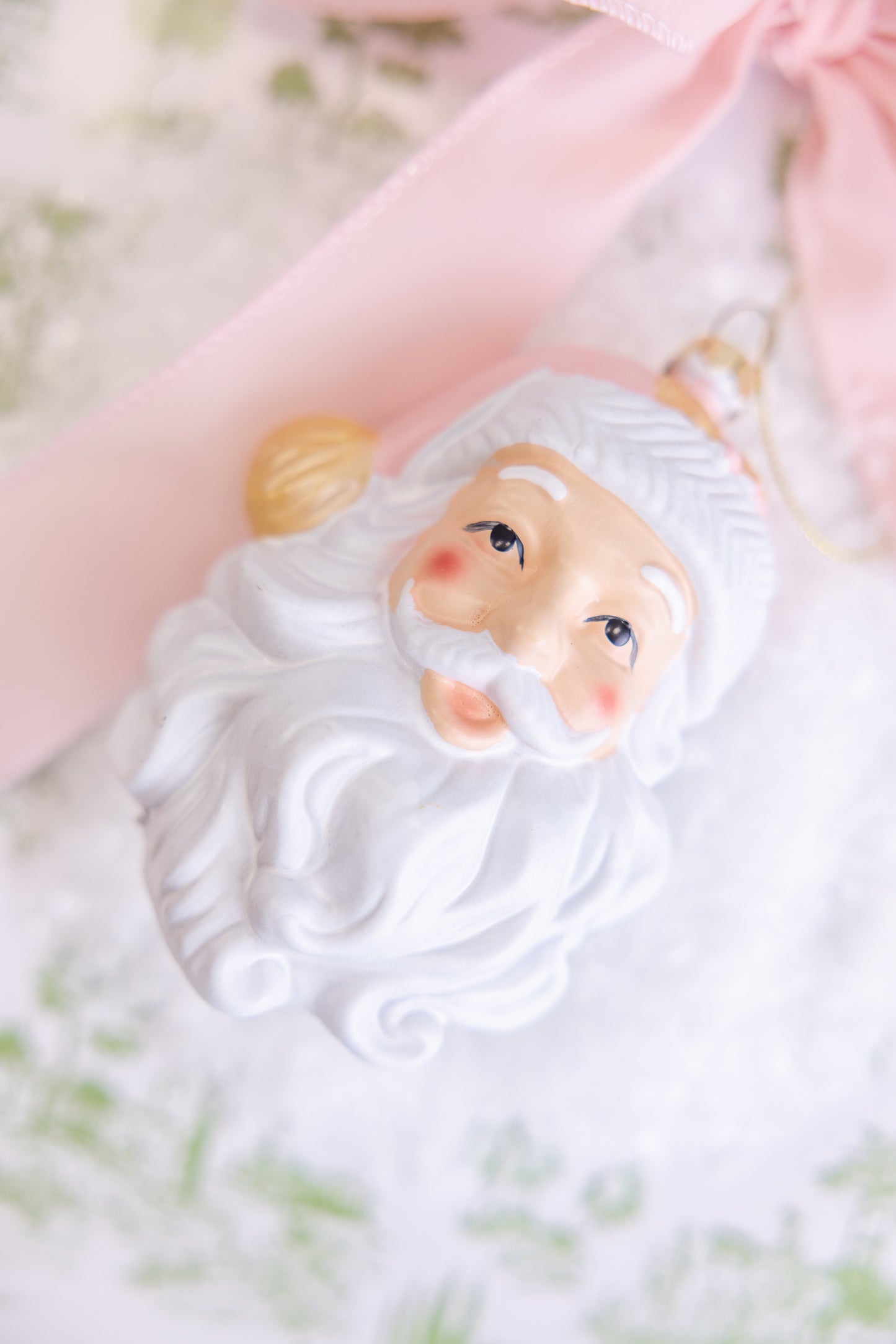 Pink Santa Ornament