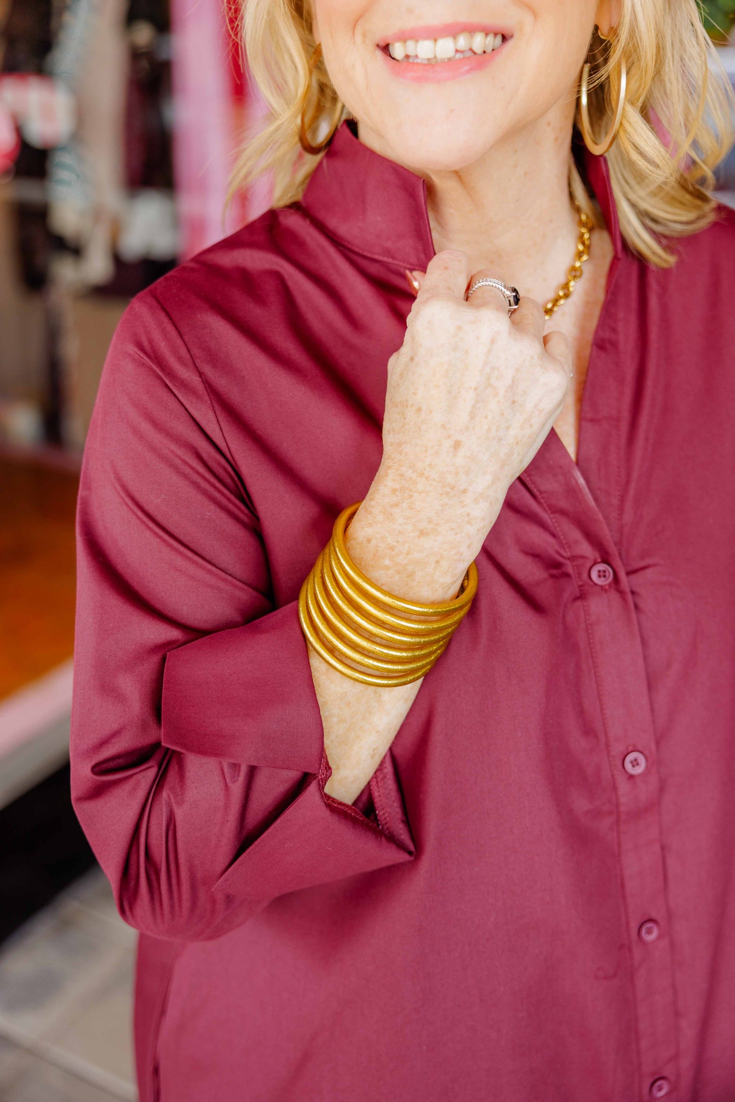 Solid Button Down Midi Dress