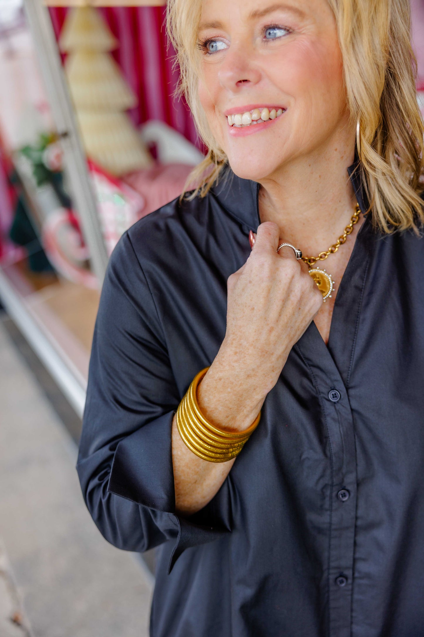 Solid Button Down Midi Dress