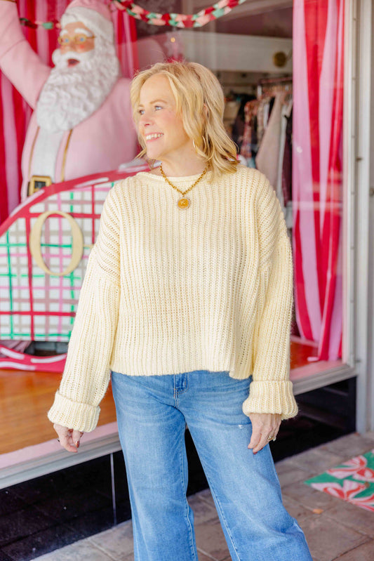 Light Yellow Chunky Sweater