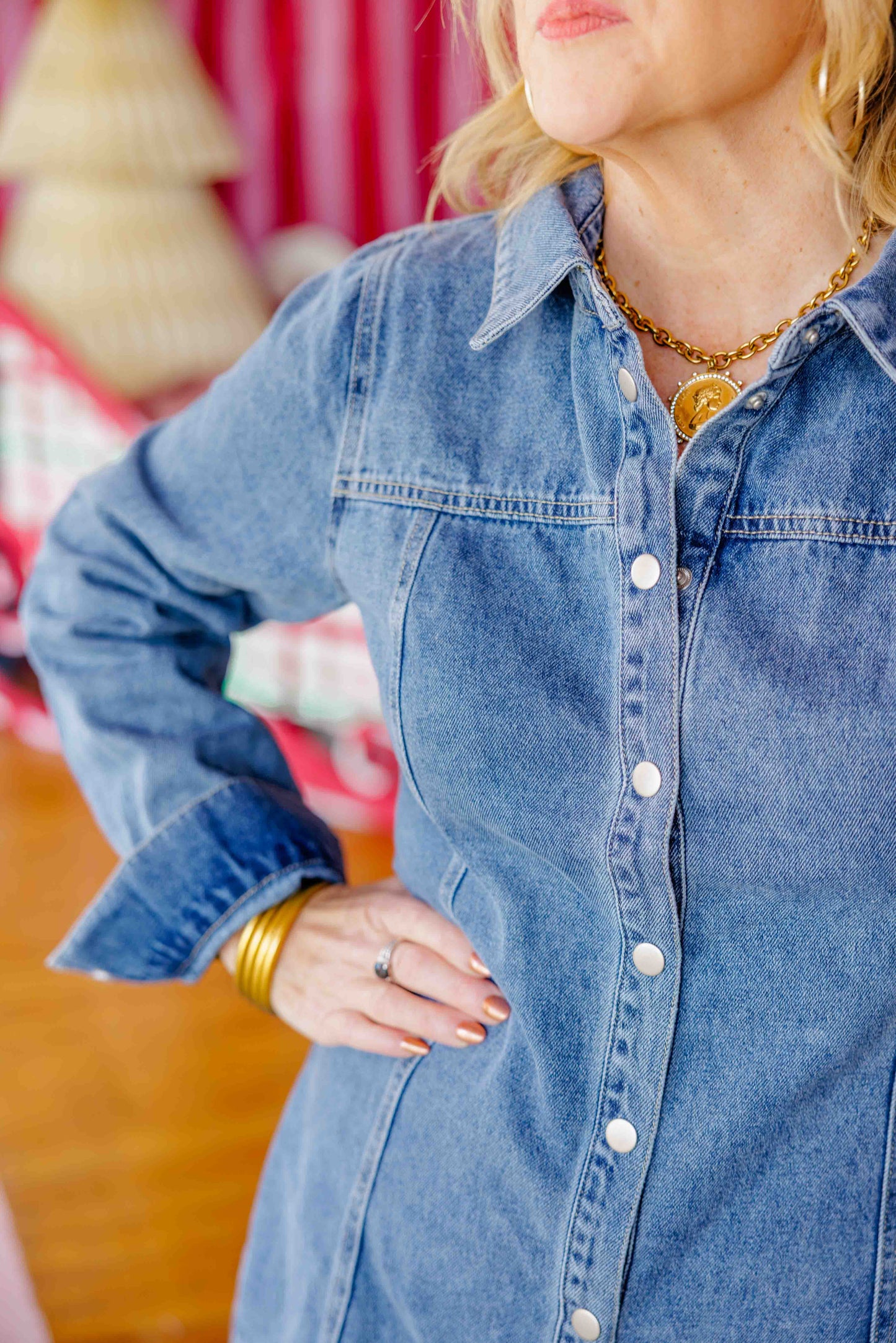 Denim Button Down Dress
