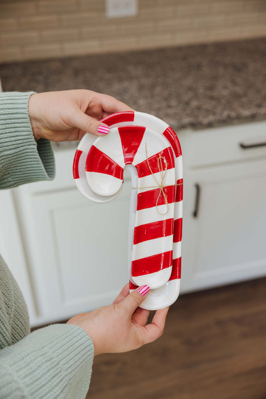 Candy Cane Peppermint Dish Set