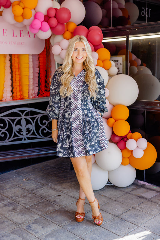 Black Floral Mini Dress