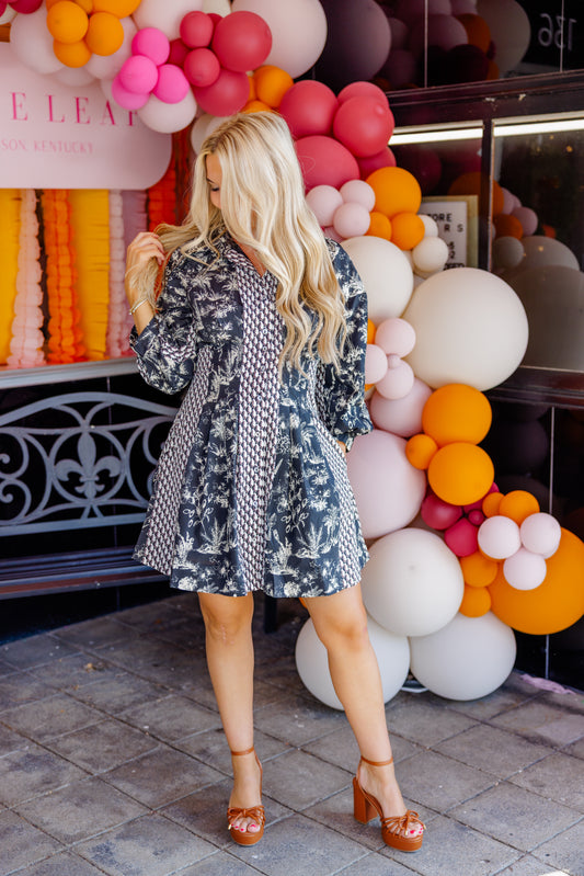 Black Floral Mini Dress