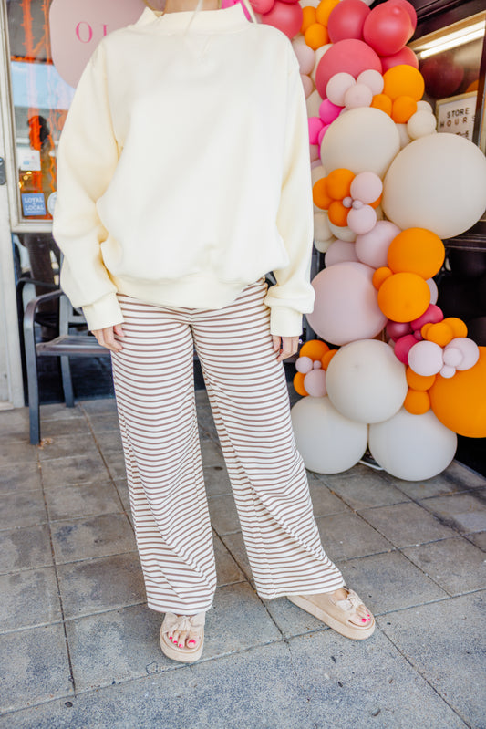 Ivory Striped Pants