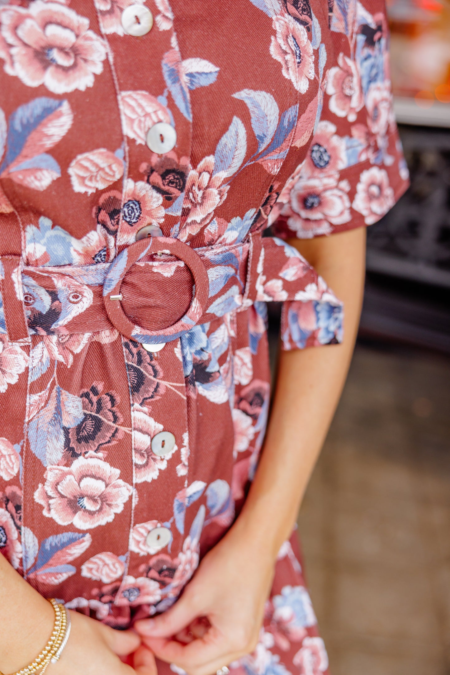 Alma Floral Belt Dress