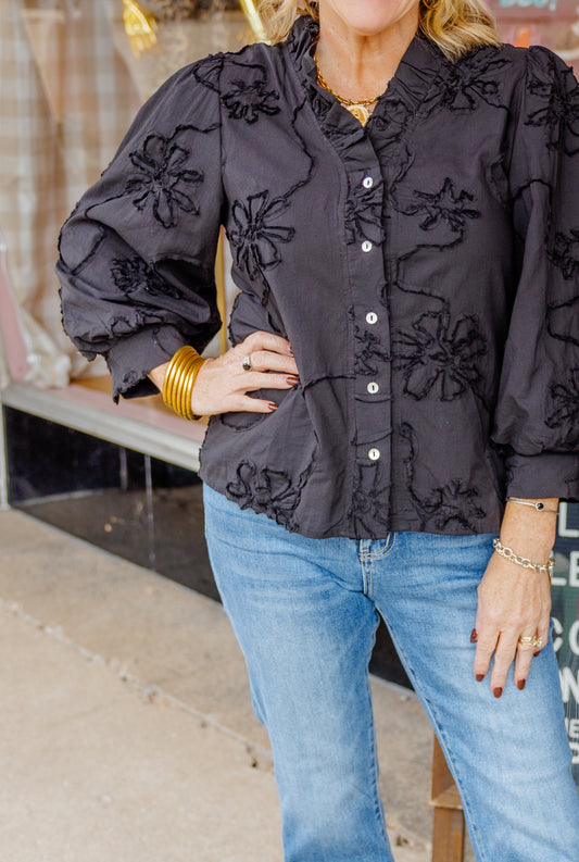 3D Floral Blouse